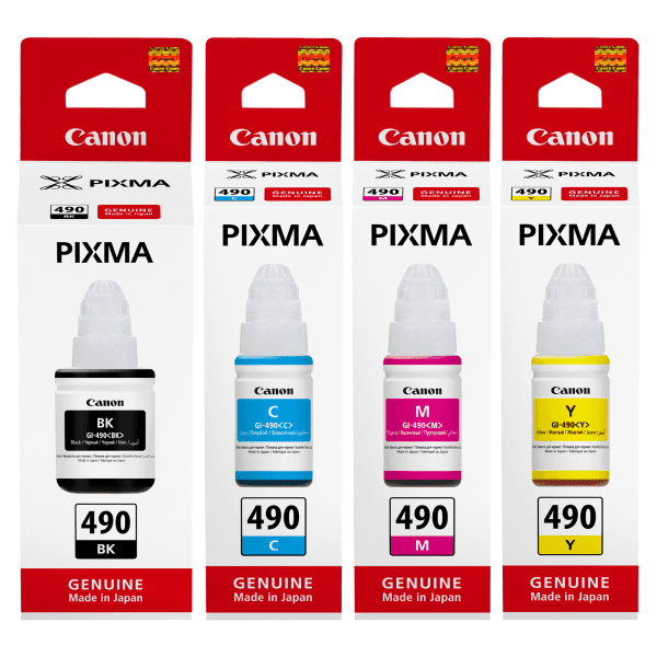 Canon GI-490 Multipack 4 Bouteilles d’Encre Originales